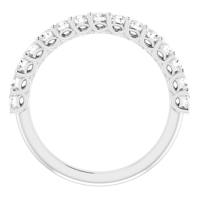 0.75 ct. Round Cut Diamond Shared Prong Wedding Band-VIRABYANI